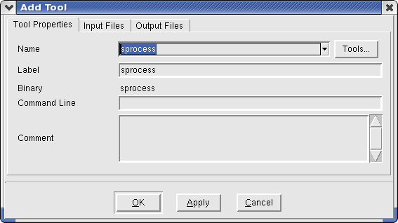 Add Tool dialog box 